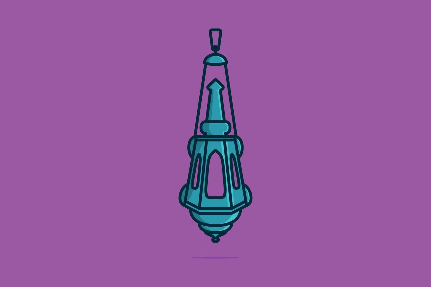 Ramadan Lantern Lamp vector icon illustration. Ramadan icon design concept. Lantern Lamp on purple background design.