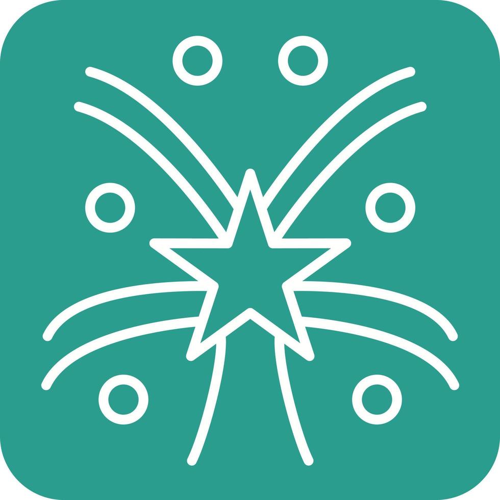 Firework Line Round Corner Background Icons vector