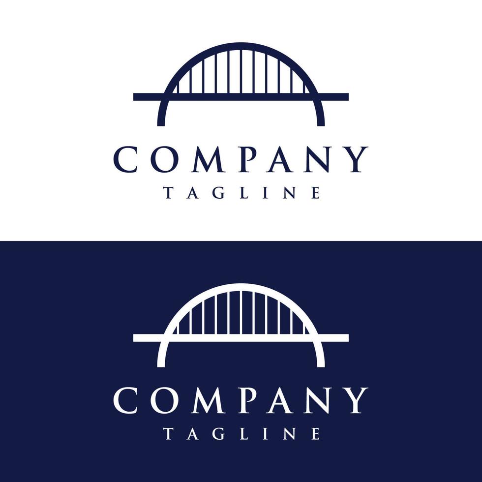 logotipo de construcción de puente creativo minimalista y elegante con un concepto moderno. con edición de ilustraciones vectoriales. vector