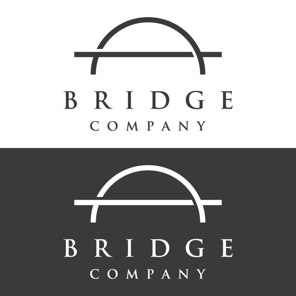 Minimalist and elegant creative bridge building logo with a modern concept. With vector illustration editing.