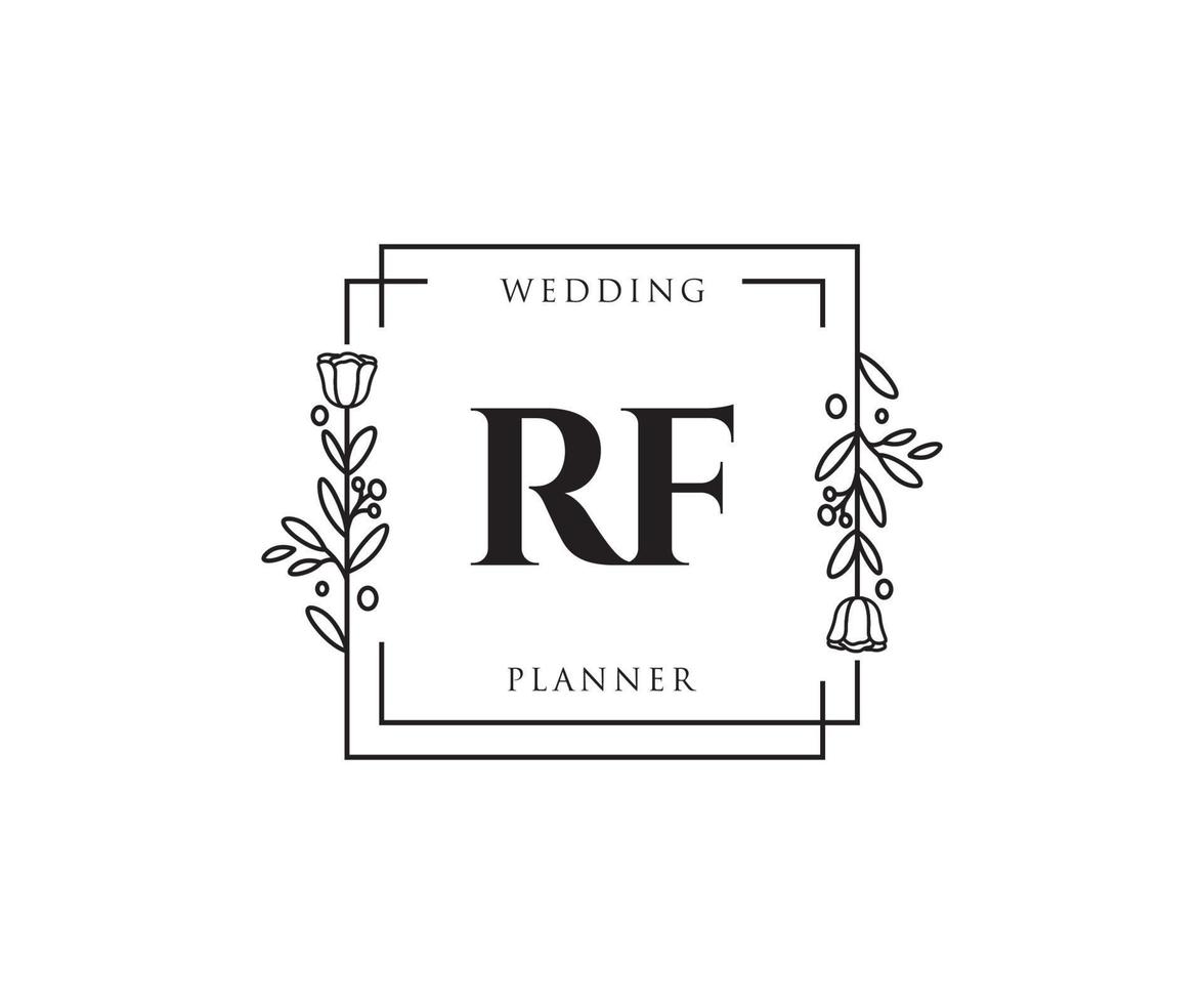 Initial RF feminine logo. Usable for Nature, Salon, Spa, Cosmetic and Beauty Logos. Flat Vector Logo Design Template Element.