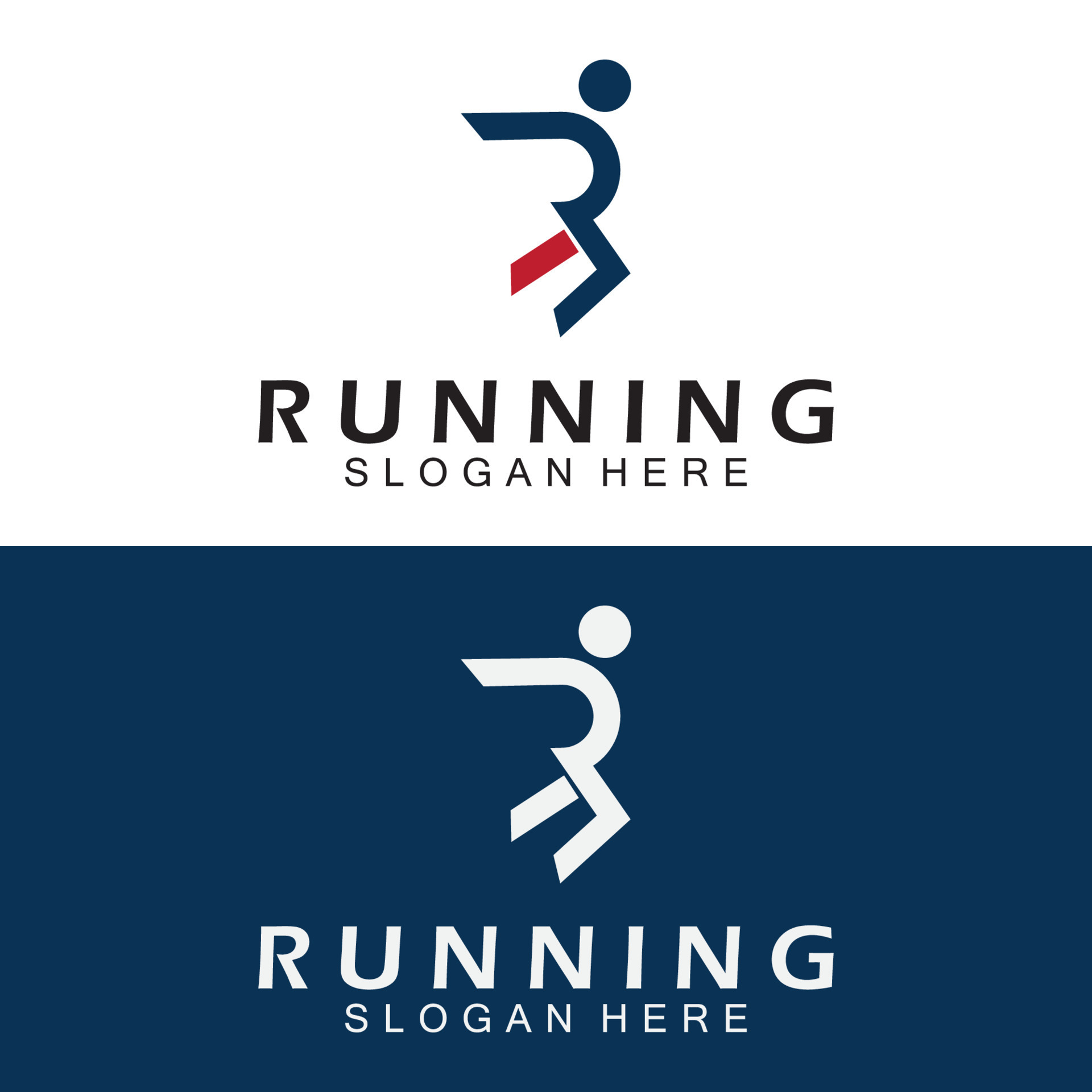 Letter R for running logo design combination letter R and people ...