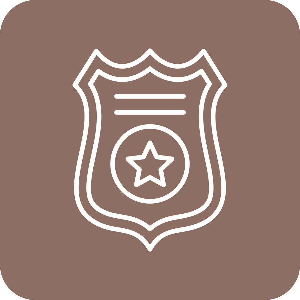 Police Badge Line Round Corner Background Icons vector
