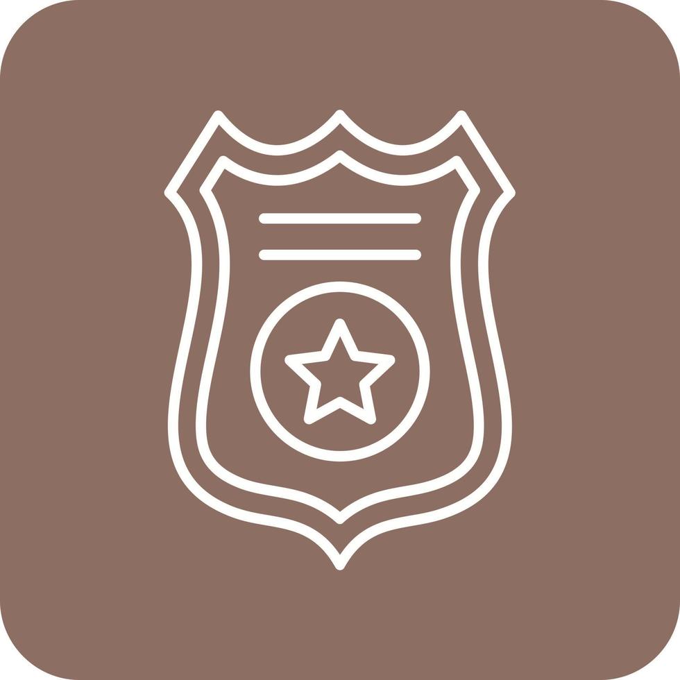 iconos de fondo de esquina redonda de línea de placa de policía vector