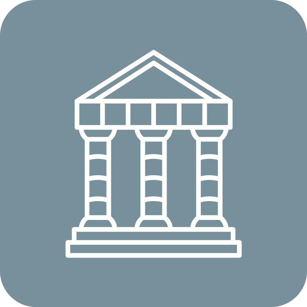 Greek Temple Line Round Corner Background Icons vector