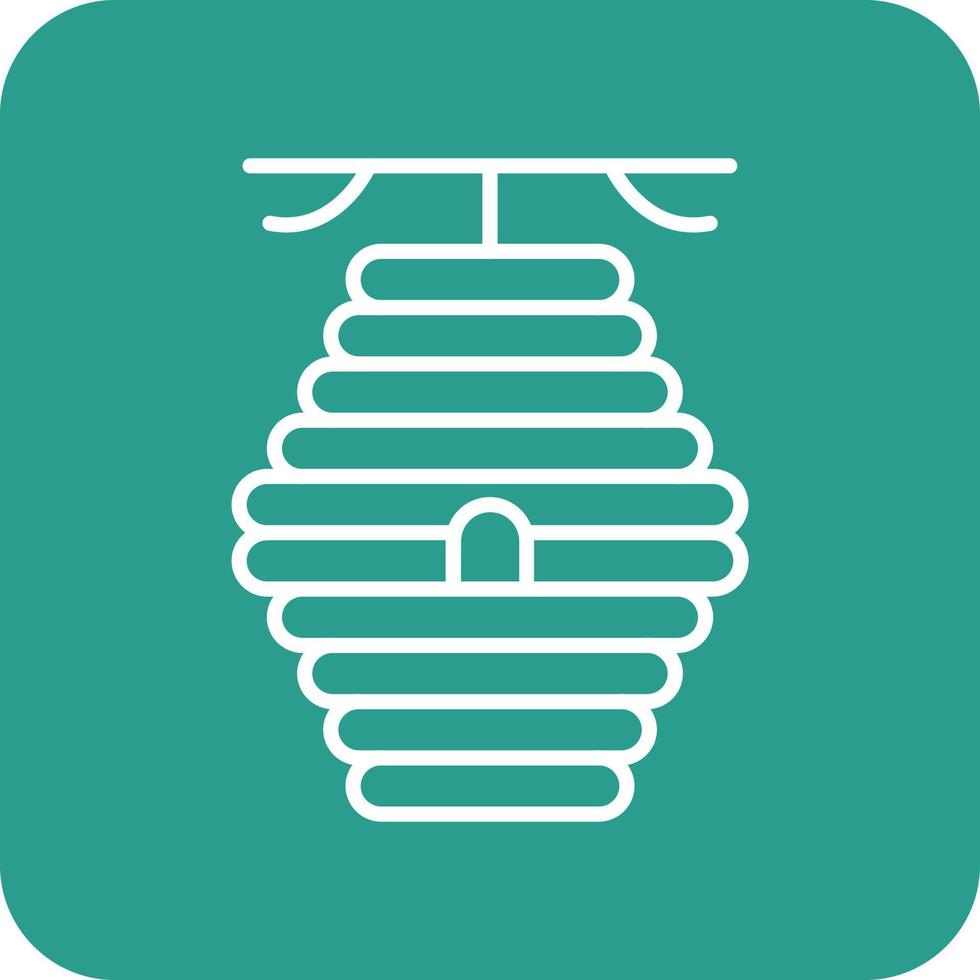 Beehive Line Round Corner Background Icons vector