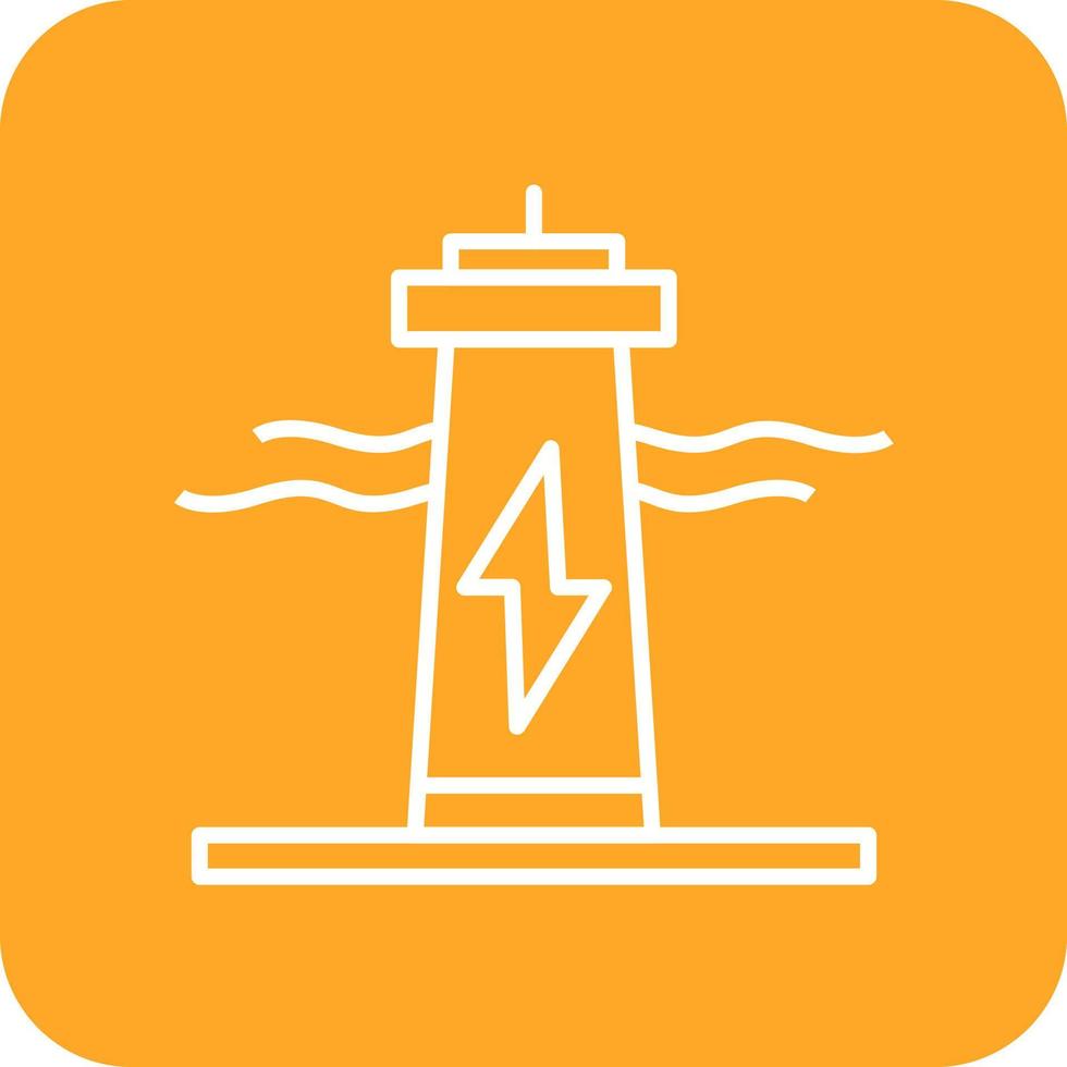 Tidal Power Line Round Corner Background Icons vector