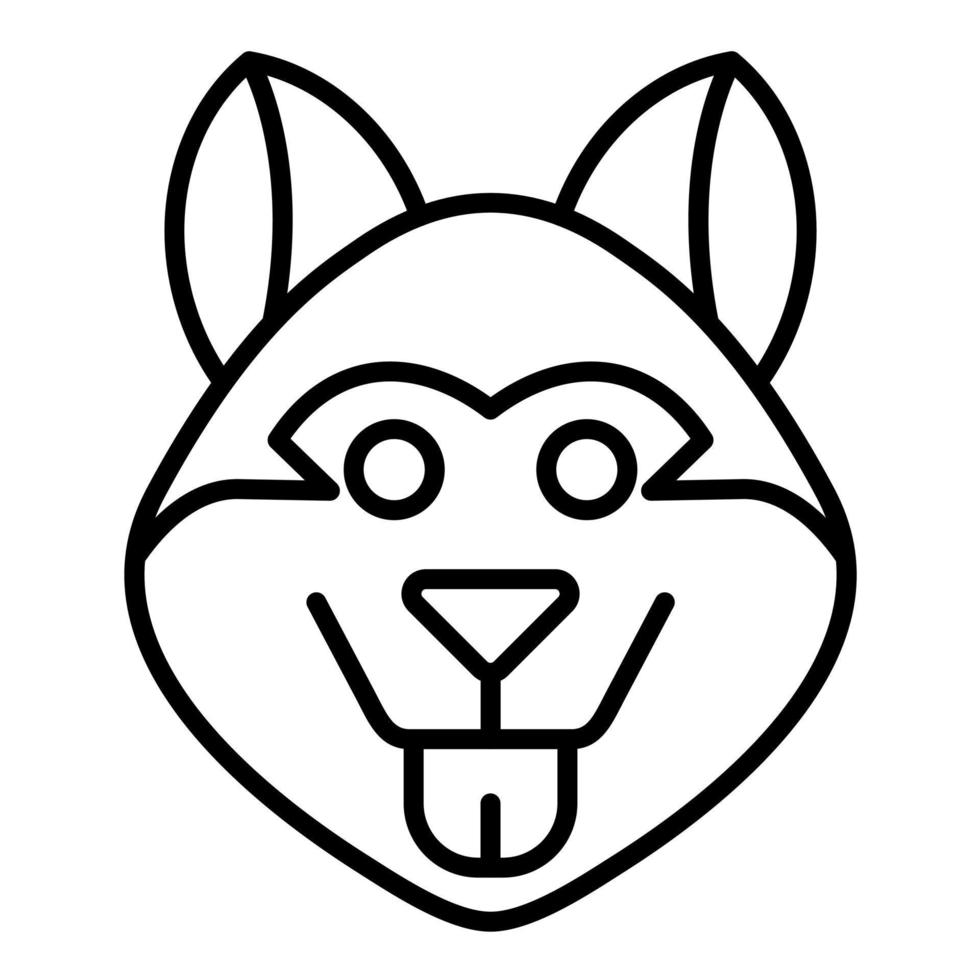 Arctic Dog Line Icon vector