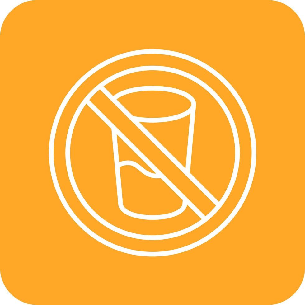 No Drink Line Round Corner Background Icons vector