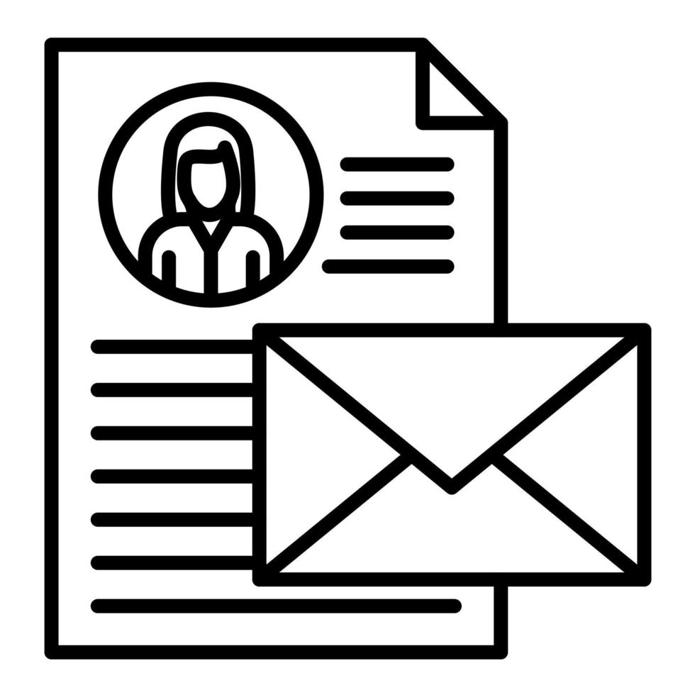 Cover Letter Line Icon vector