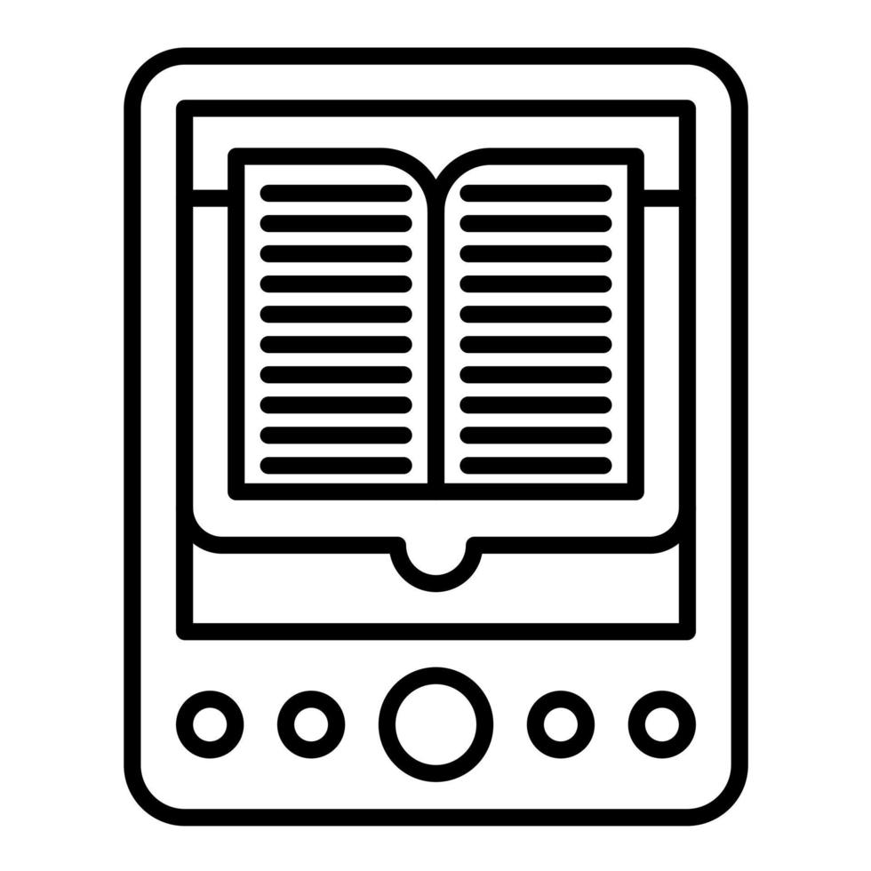 icono de línea de ebook vector