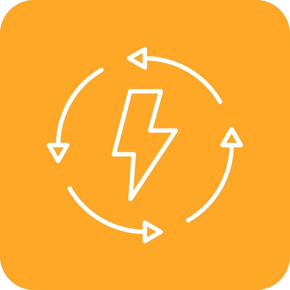 Energy Consumption Line Round Corner Background Icons vector