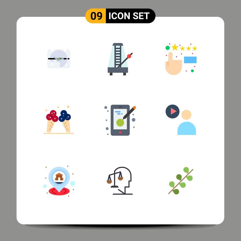 9 Creative Icons Modern Signs and Symbols of creativity cream music ice feedback Editable Vector Design Elements