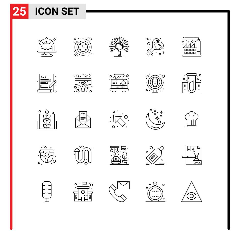 Group of 25 Lines Signs and Symbols for celebrate sign the gender network Editable Vector Design Elements