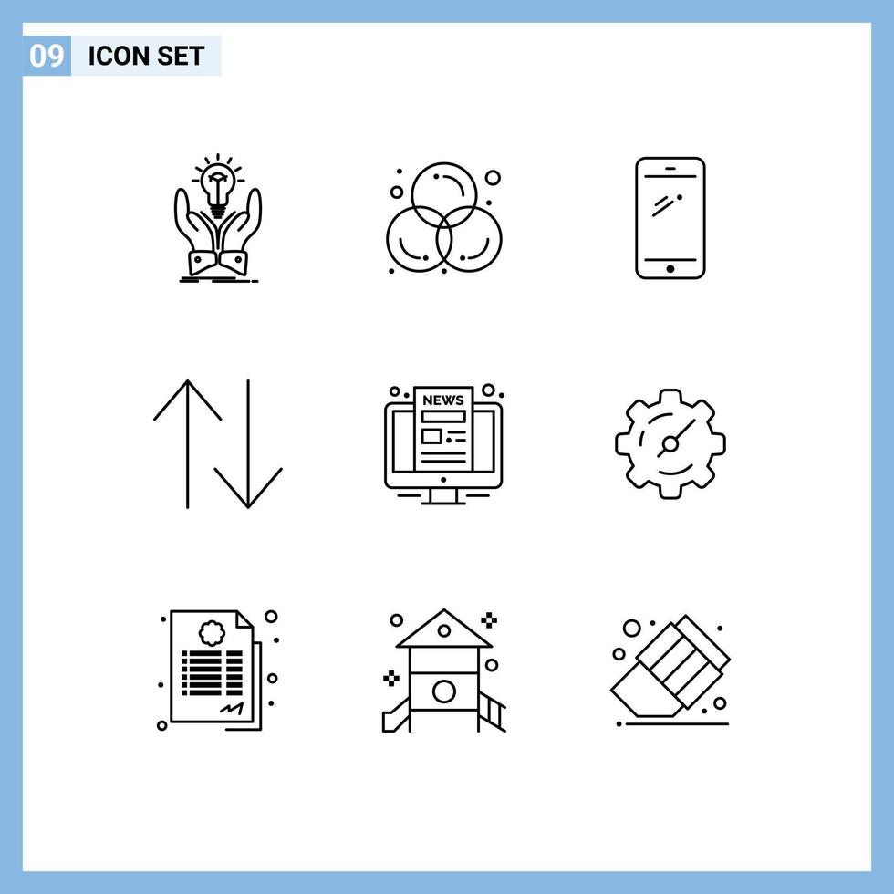 9 Outline concept for Websites Mobile and Apps upside arrow design iphone mobile Editable Vector Design Elements