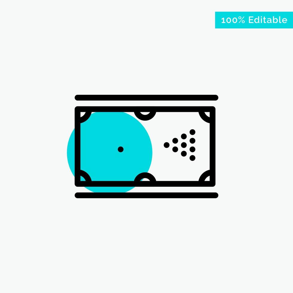 taco de billar juego piscina de bolsillo turquesa resaltar círculo punto vector icono