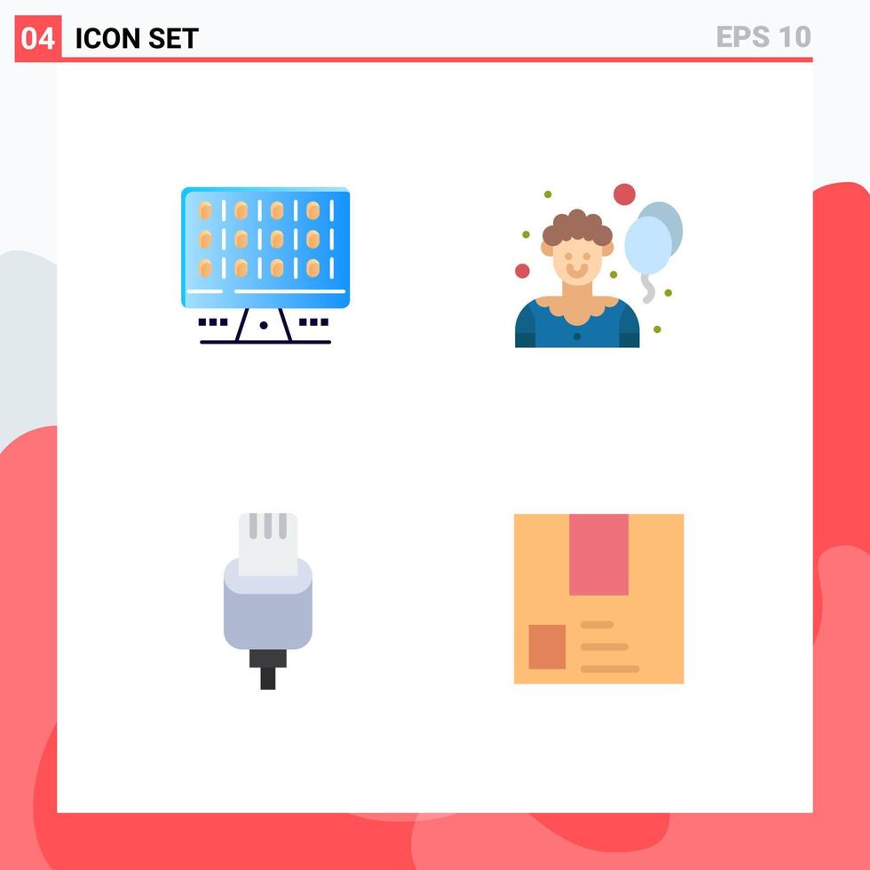 User Interface Pack of 4 Basic Flat Icons of web connector server joker deliver Editable Vector Design Elements