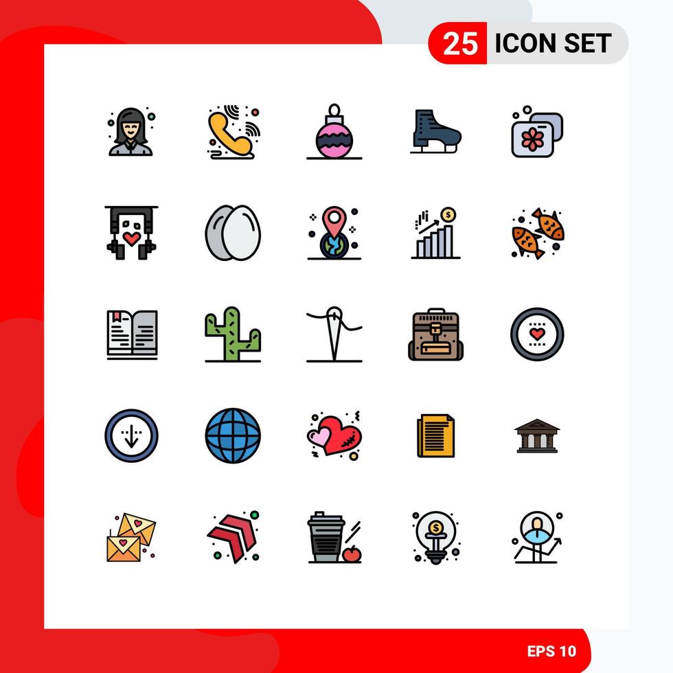 25 iconos creativos, signos y símbolos modernos de instalaciones, alojamiento, juguete, patinaje, patinaje, elementos de diseño vectorial editables vector
