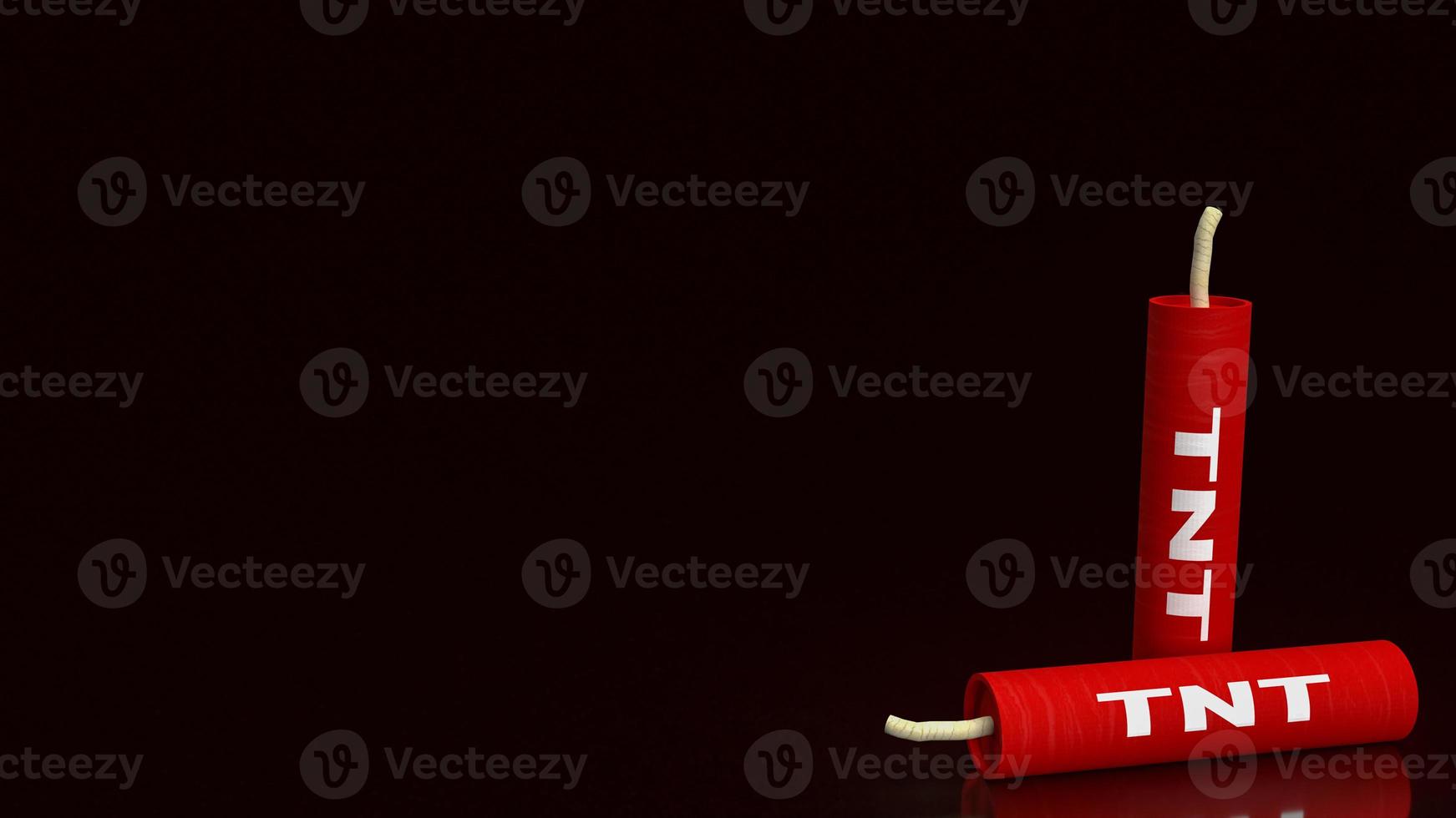 The tnt  dynamite on black background  3d rendering photo