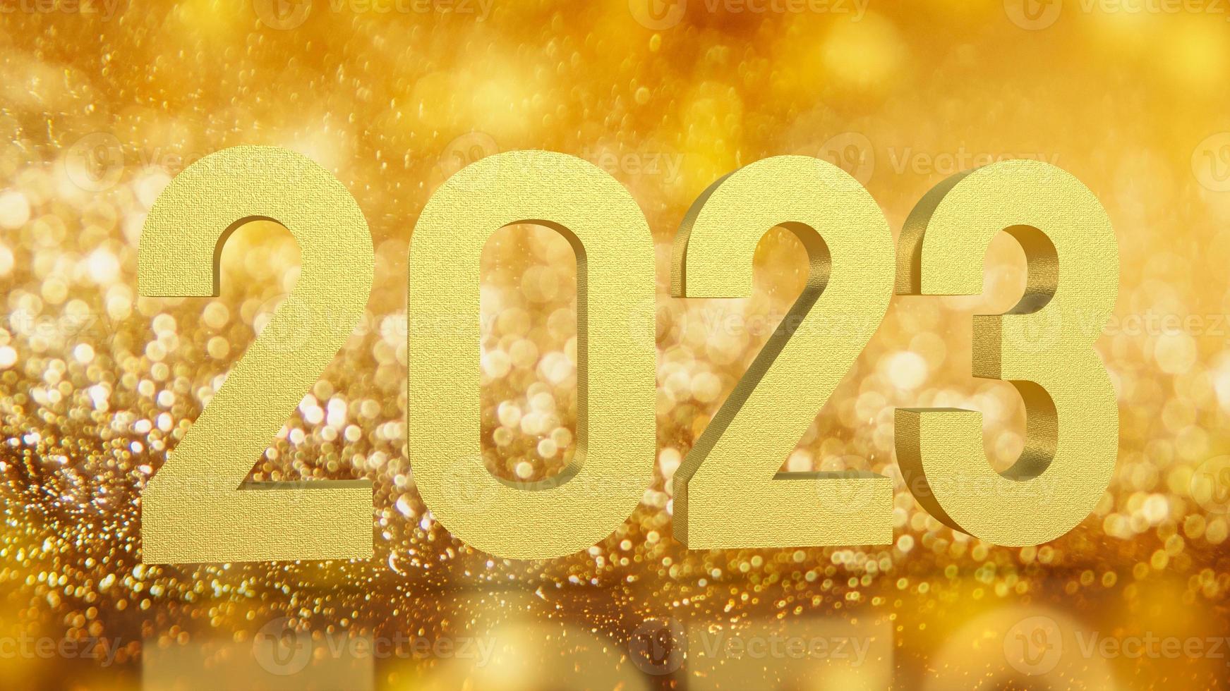 The 2023 gold number for new year or celebration  concept 3d rendering photo