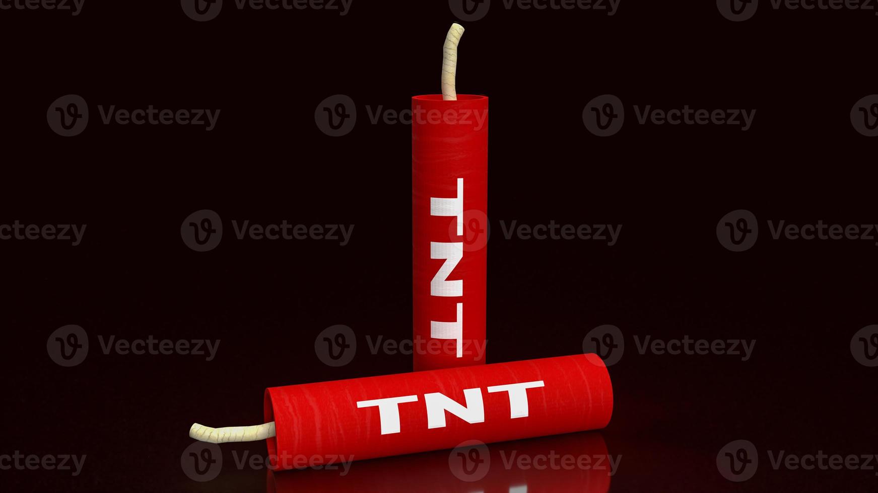 The tnt  dynamite on black background  3d rendering photo