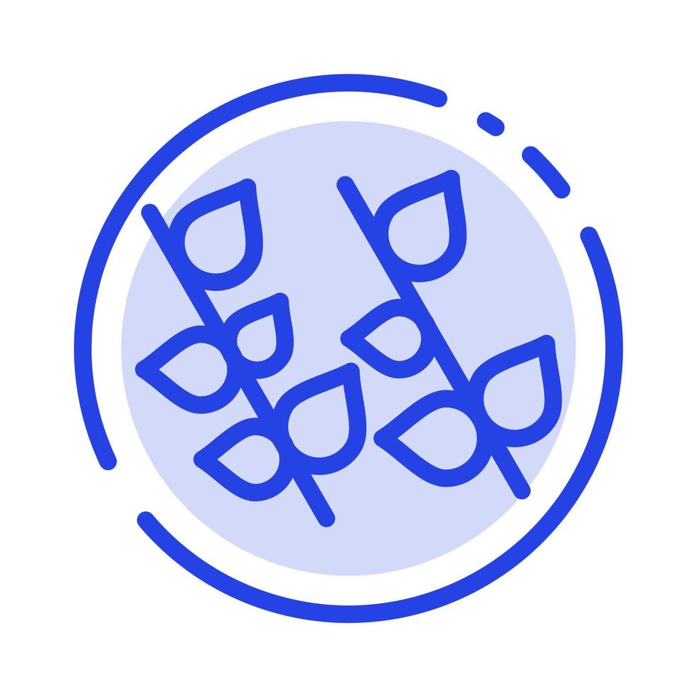 Ecology Leaf Nature Spring Blue Dotted Line Line Icon vector