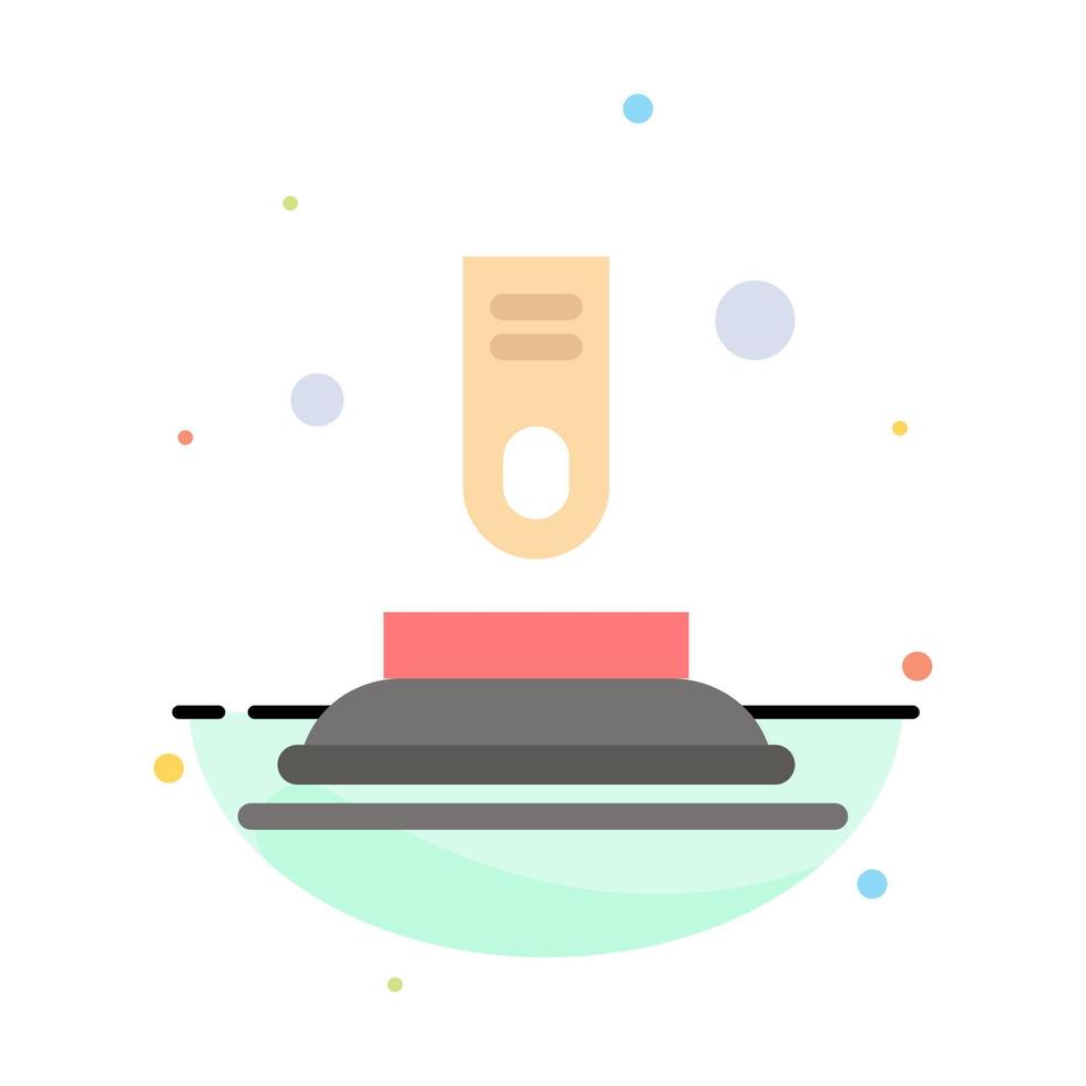 Press Button Finger Start Abstract Flat Color Icon Template vector