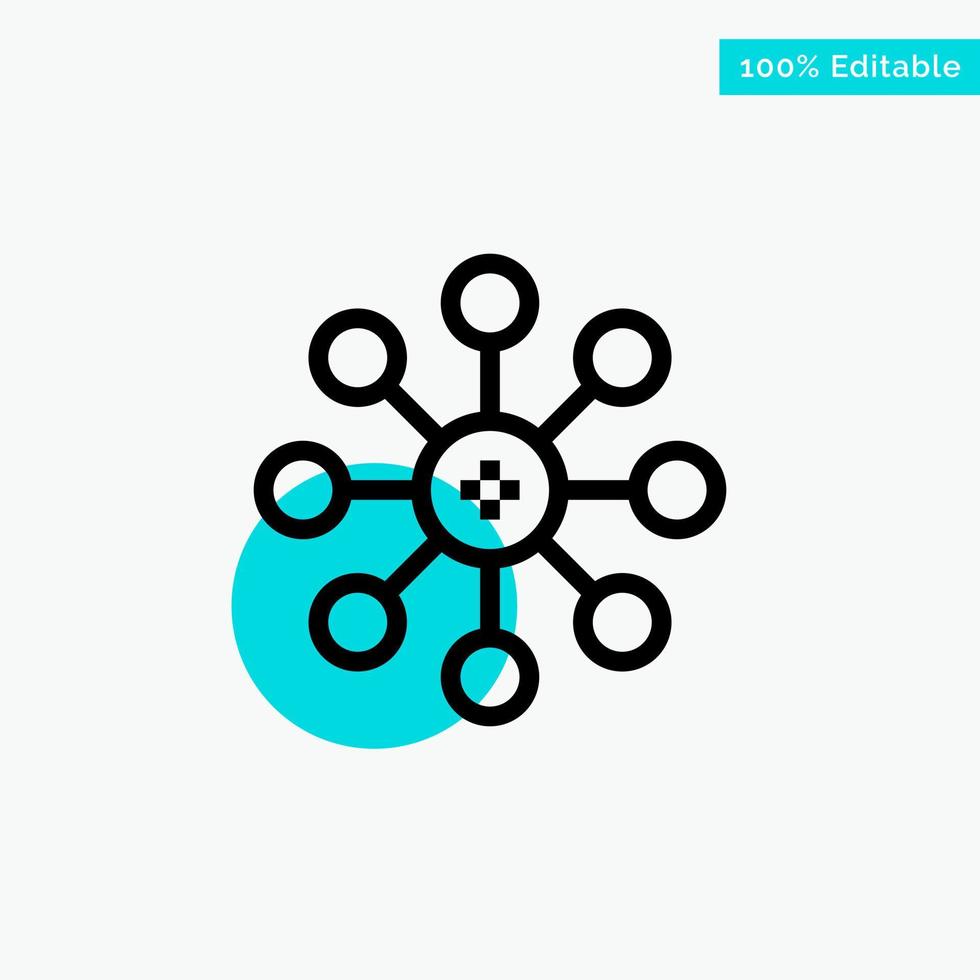 Biochemistry Biology Cell Chemistry turquoise highlight circle point Vector icon