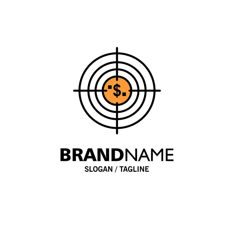 objetivo objetivo negocio efectivo fondos financieros caza dinero empresa logotipo plantilla color plano vector