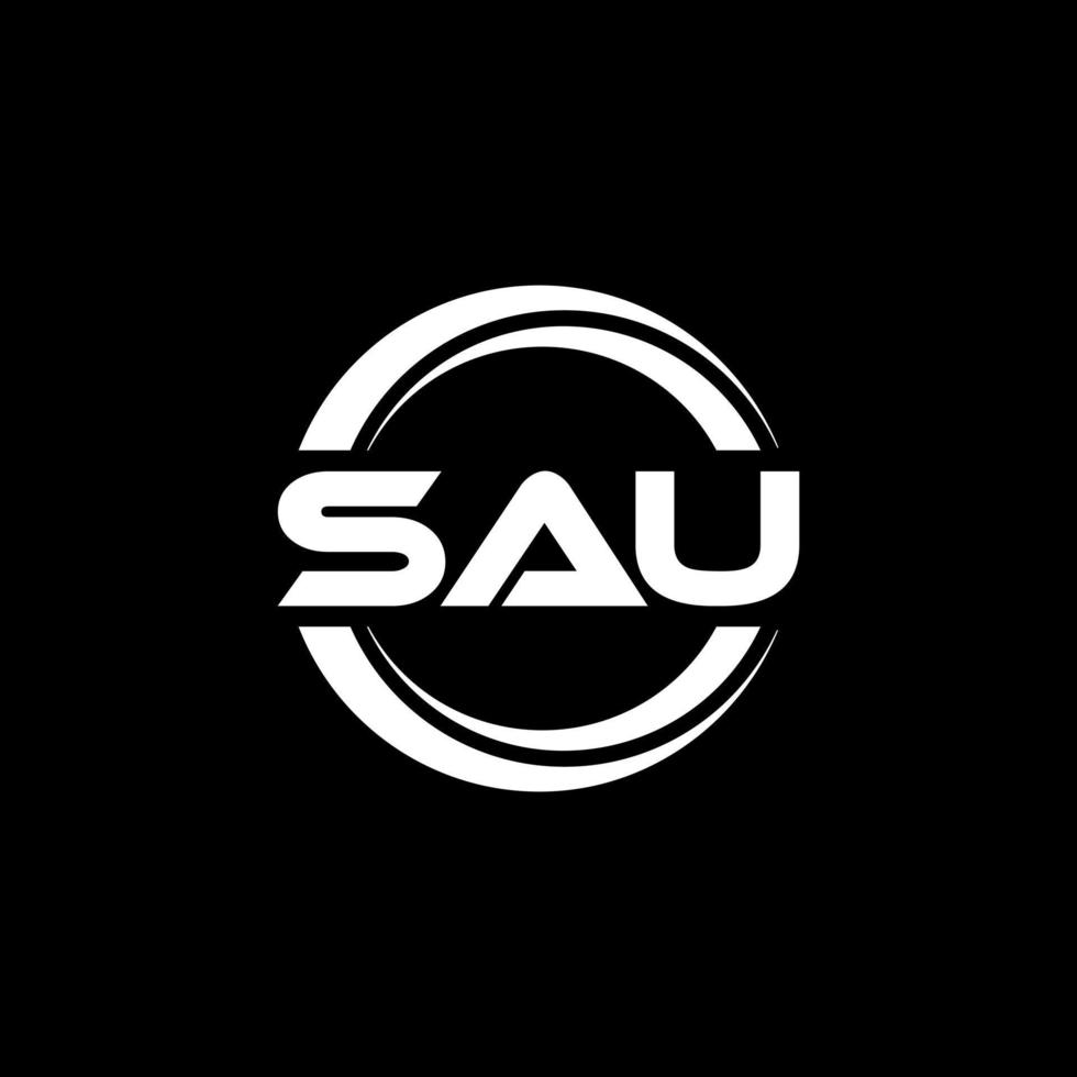 SAU letter logo design in illustration. Vector logo, calligraphy designs for logo, Poster, Invitation, etc.