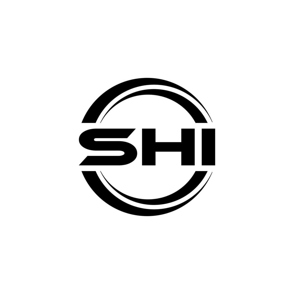 diseño del logotipo de la letra shi en la ilustración. logotipo vectorial, diseños de caligrafía para logotipo, afiche, invitación, etc. vector