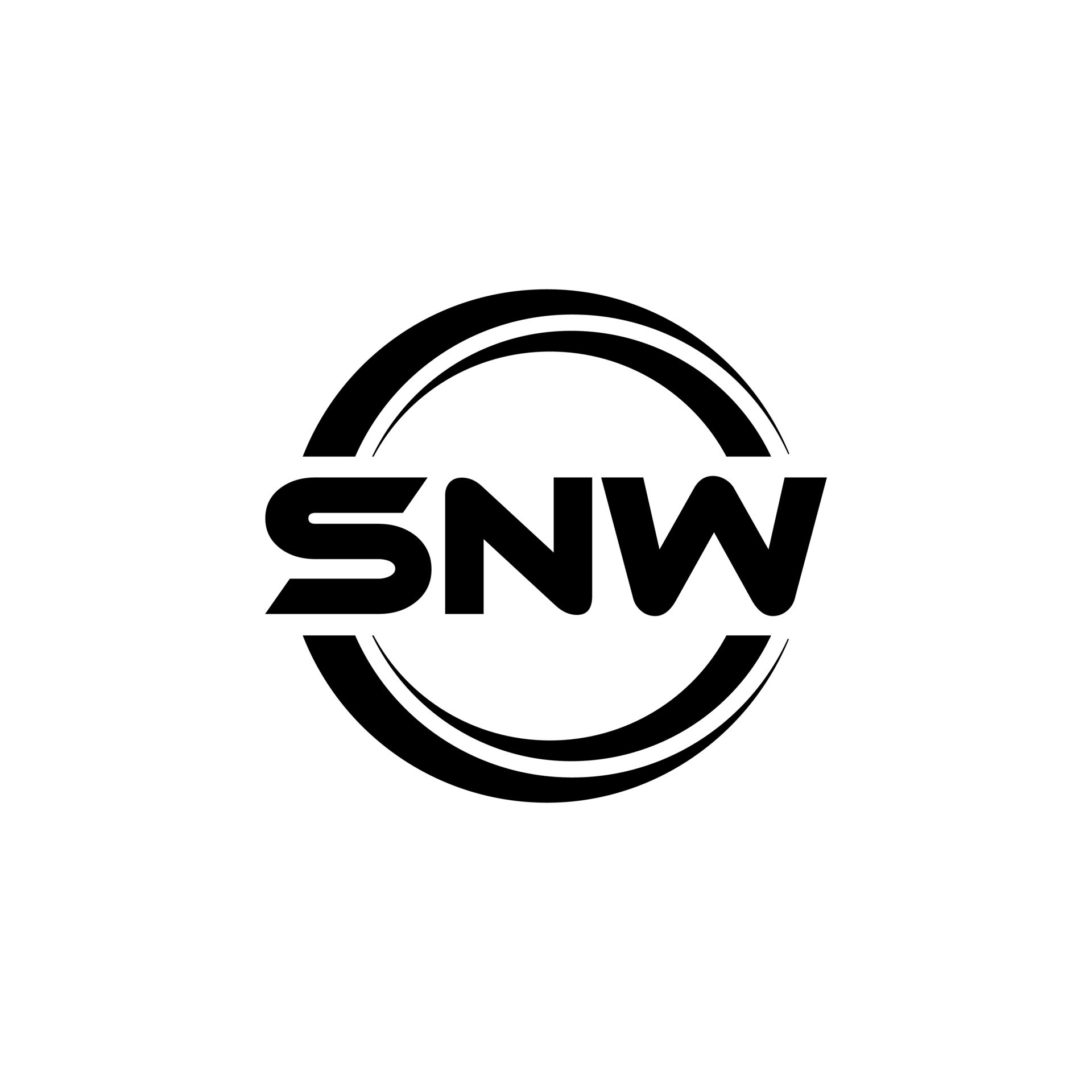 SNW letter logo design in illustration. Vector logo, calligraphy