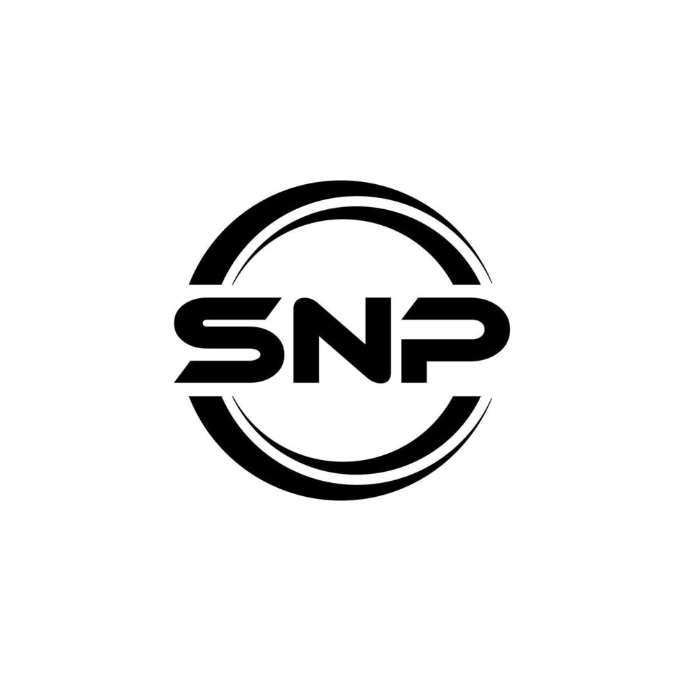 SNP letter logo design in illustration. Vector logo, calligraphy ...