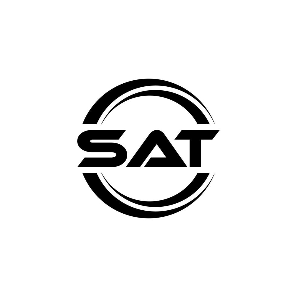 diseño del logotipo de la letra sat en la ilustración. logotipo vectorial, diseños de caligrafía para logotipo, afiche, invitación, etc. vector