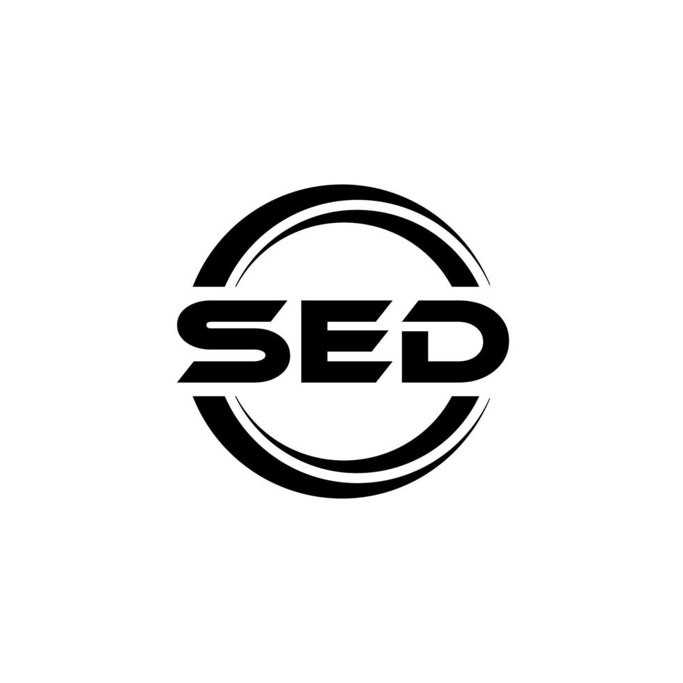 SED letter logo design in illustration. Vector logo, calligraphy designs for logo, Poster, Invitation, etc.