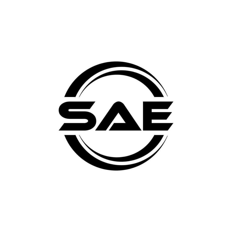 SAE letter logo design in illustration. Vector logo, calligraphy designs for logo, Poster, Invitation, etc.