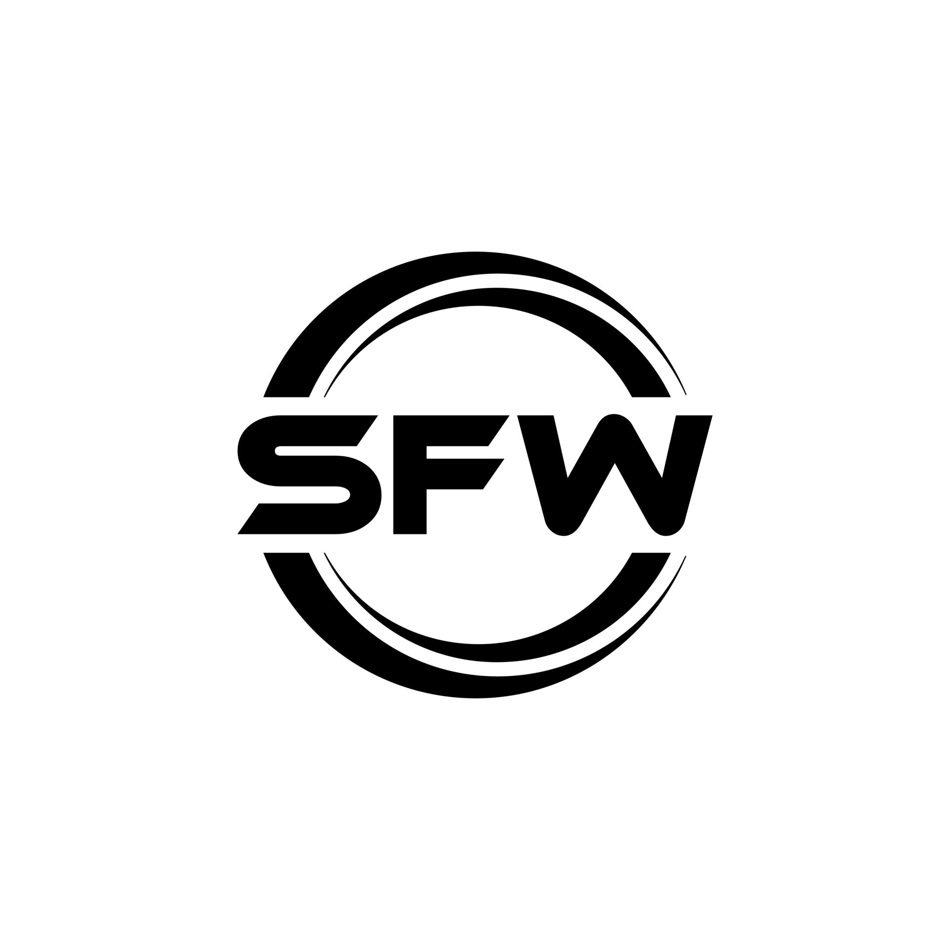 SFW letter logo design in illustration. Vector logo, calligraphy