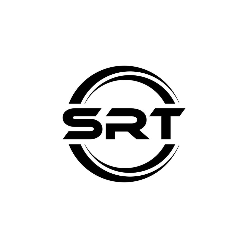 SRT letter logo design in illustration. Vector logo, calligraphy designs for logo, Poster, Invitation, etc.