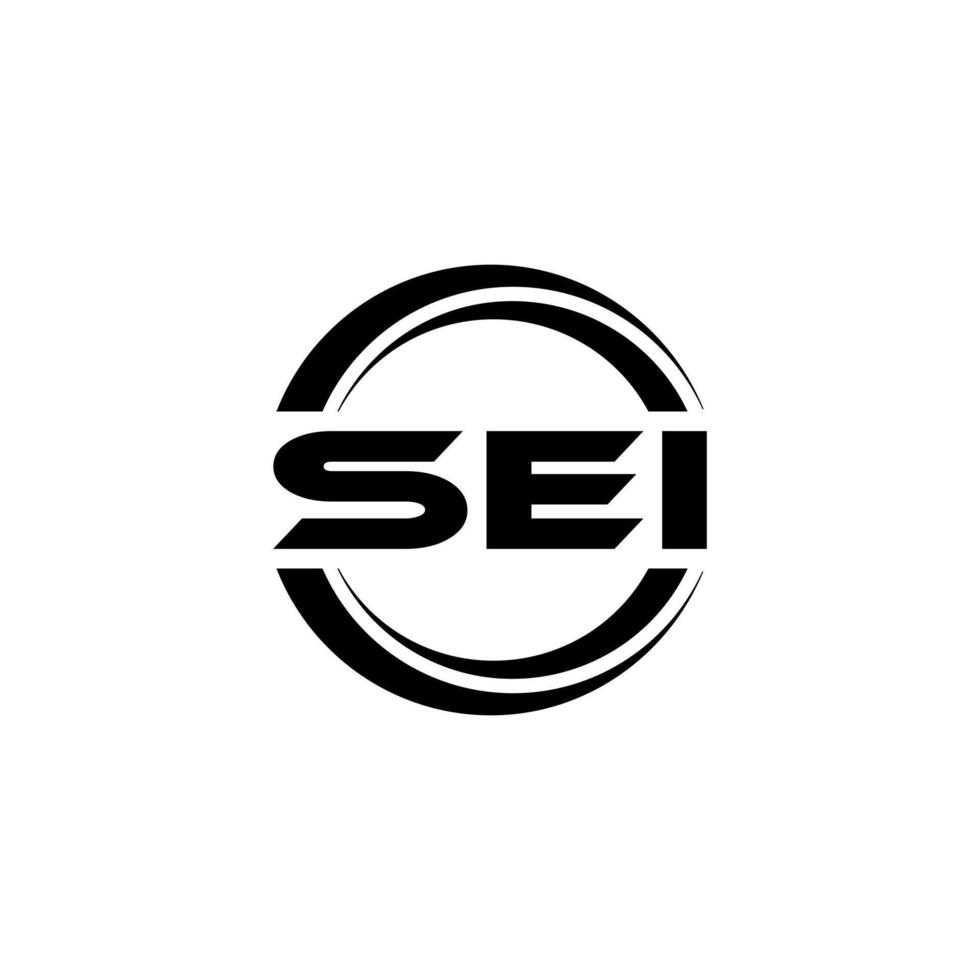 SEI letter logo design in illustration. Vector logo, calligraphy designs for logo, Poster, Invitation, etc.