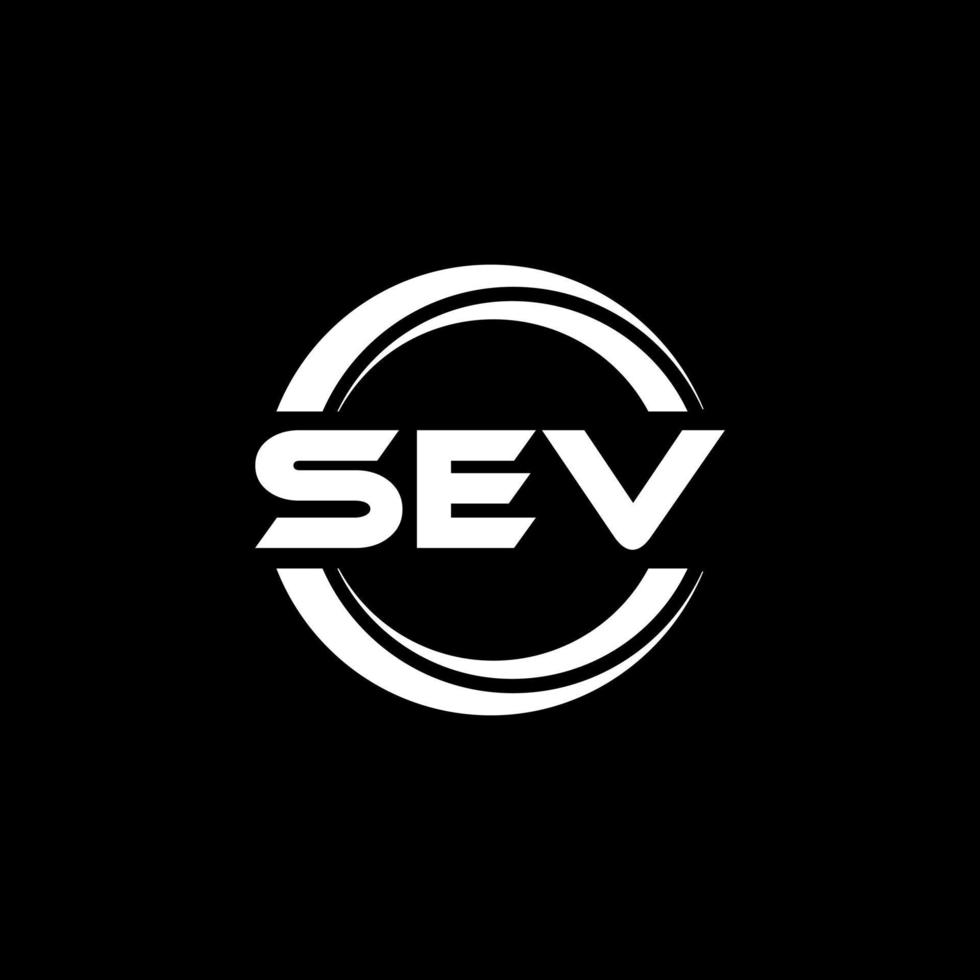 SEV letter logo design in illustration. Vector logo, calligraphy designs for logo, Poster, Invitation, etc.