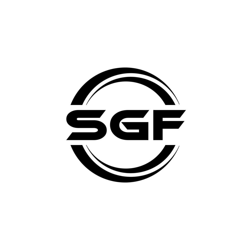 diseño de logotipo de letra sgf en ilustración. logotipo vectorial, diseños de caligrafía para logotipo, afiche, invitación, etc. vector