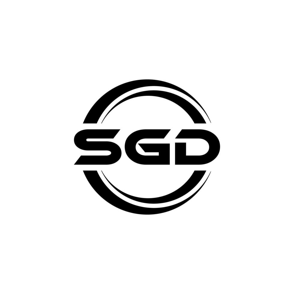 SGD letter logo design in illustration. Vector logo, calligraphy designs for logo, Poster, Invitation, etc.
