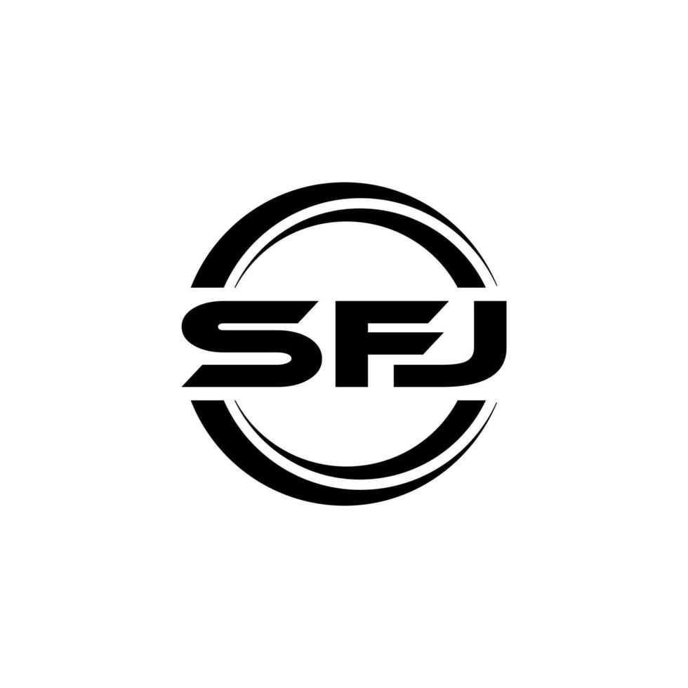 SFJ letter logo design in illustration. Vector logo, calligraphy designs for logo, Poster, Invitation, etc.