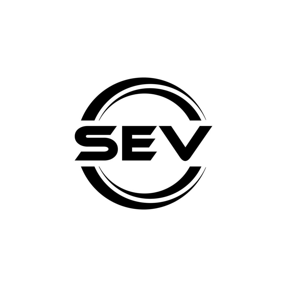 SEV letter logo design in illustration. Vector logo, calligraphy designs for logo, Poster, Invitation, etc.