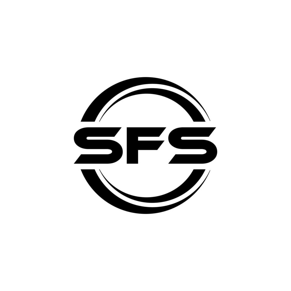 SFS letter logo design in illustration. Vector logo, calligraphy designs for logo, Poster, Invitation, etc.