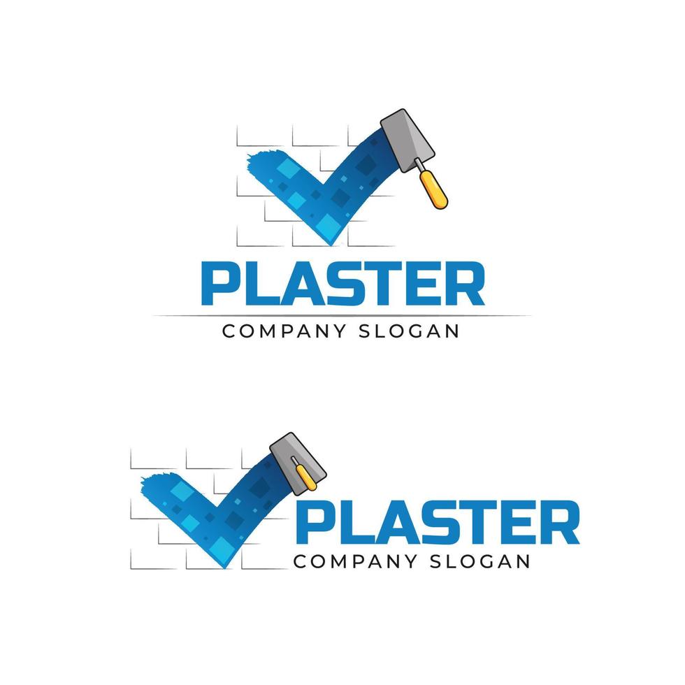 Plastering finishing company logo design vector