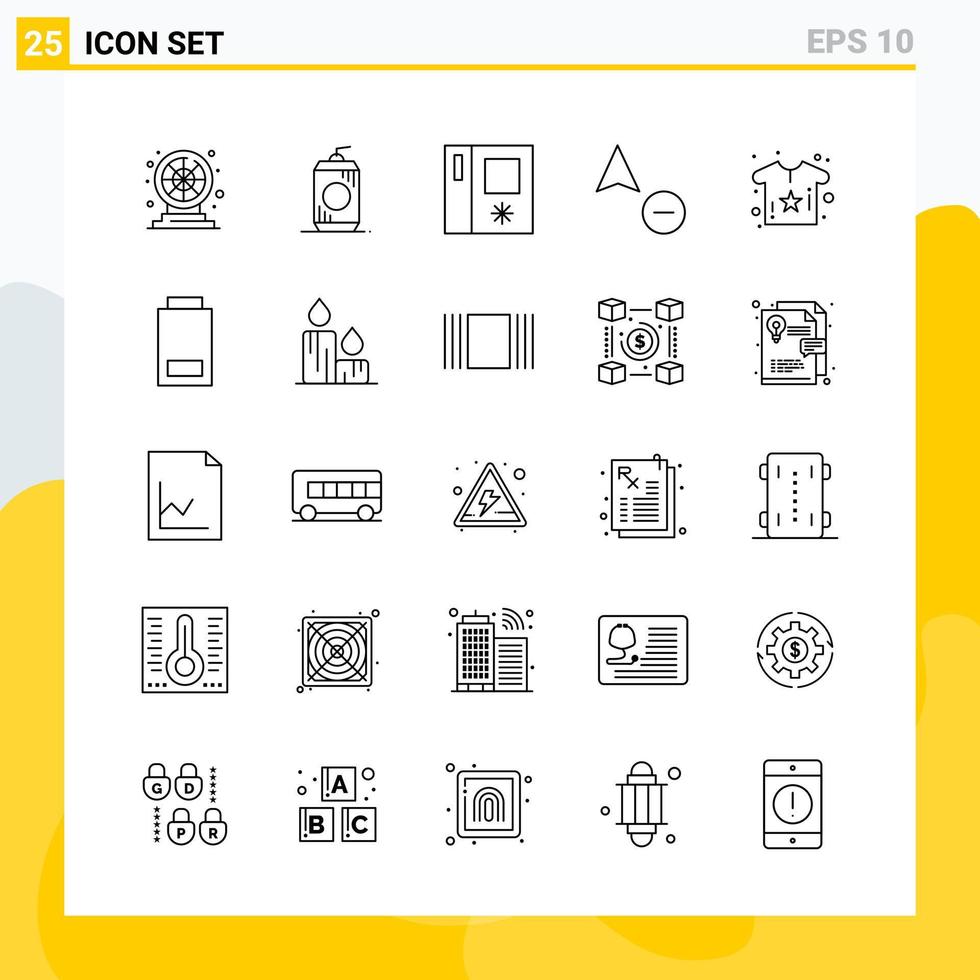 Collection of 25 Universal Line Icons Icon Set for Web and Mobile vector