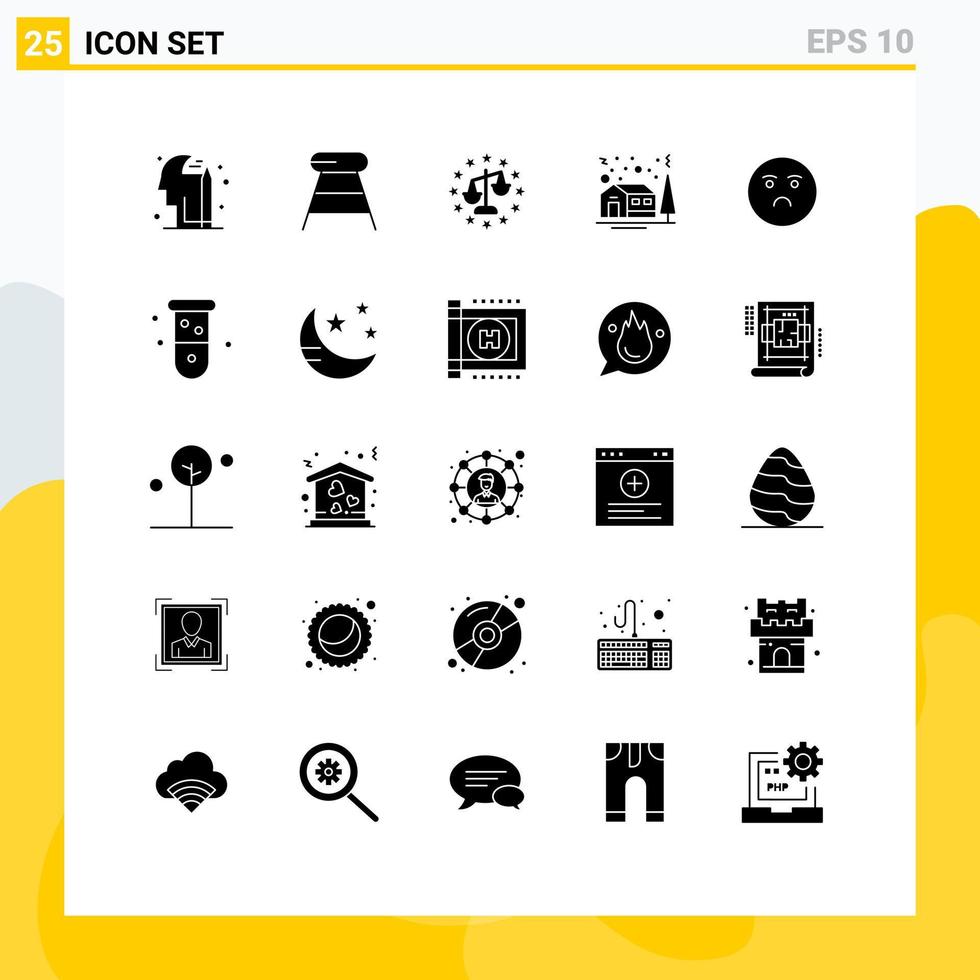 Universal Icon Symbols Group of 25 Modern Solid Glyphs of feeling emoji gdpr winter christmas Editable Vector Design Elements