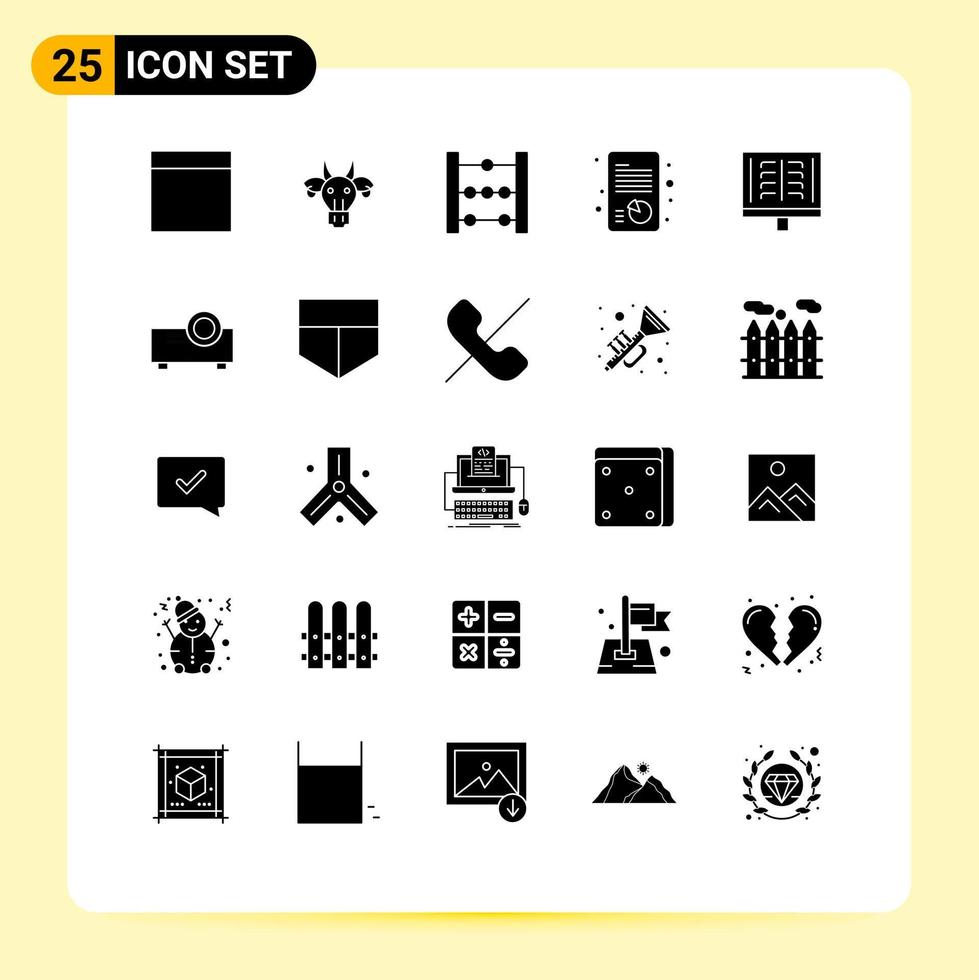 Pack of 25 creative Solid Glyphs of ribs radiology education medical report Editable Vector Design Elements