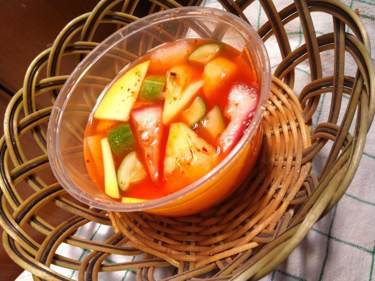 a bowl of delicious and fresh fruit salad photo